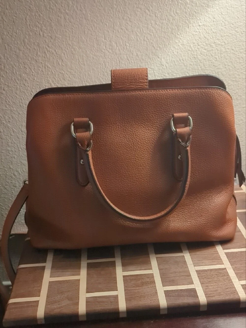 kate spade Tan Pebbled Leather Purse with Matching Zip Wallet